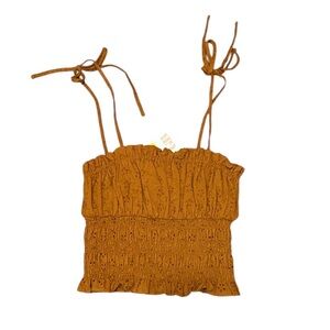 NWT Giani Bini Orange Smocked Tank Top Sz XS